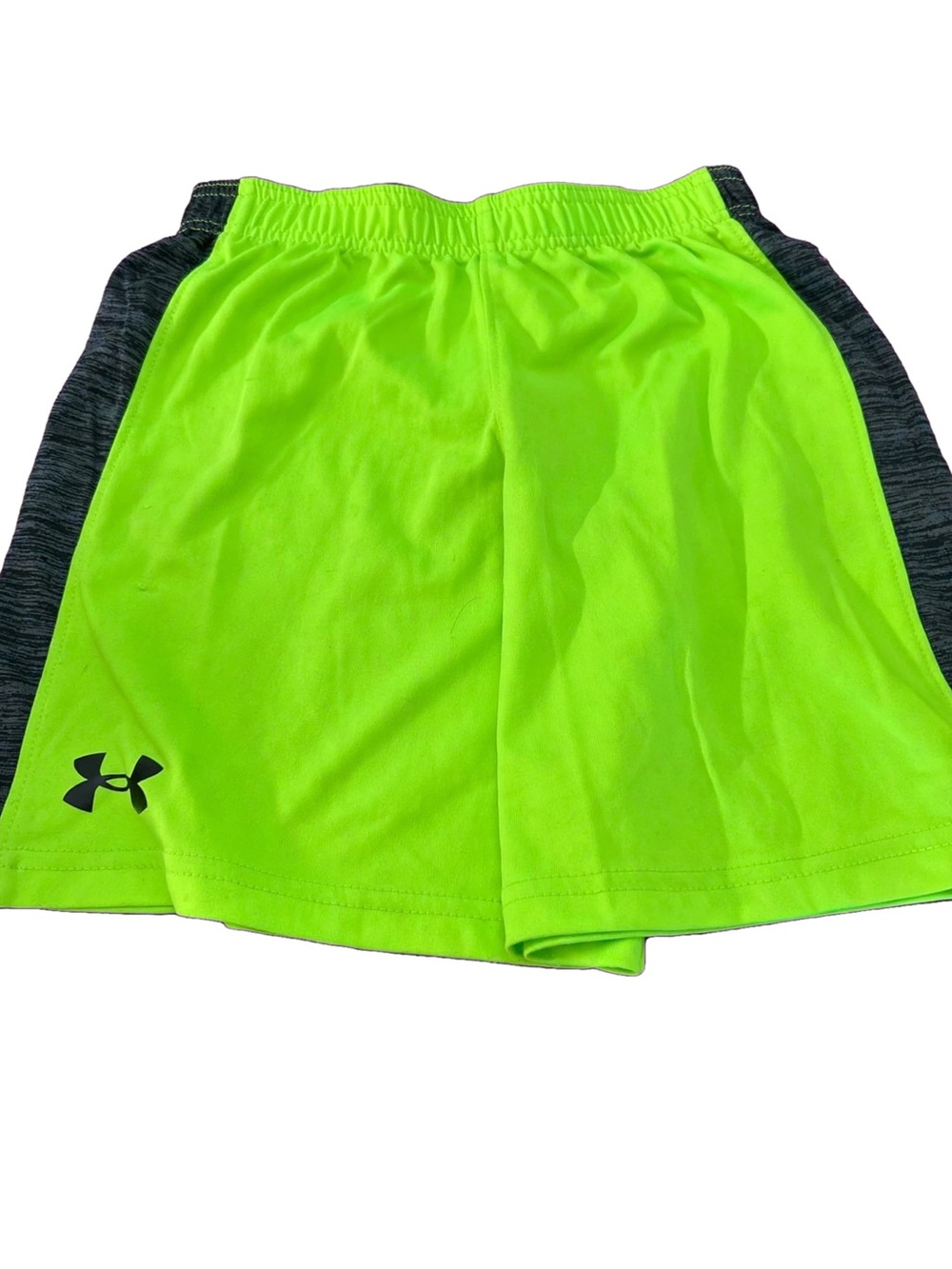 Under Armour Men’s Neon Lime Athletic Shorts with Charcoal Panels